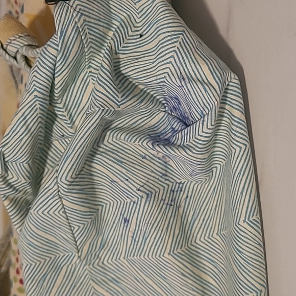 Fossil Yellow Beige Floral Canvas Leather Flowers Accent Knot Handles Tote Boho - Picture 12 of 16